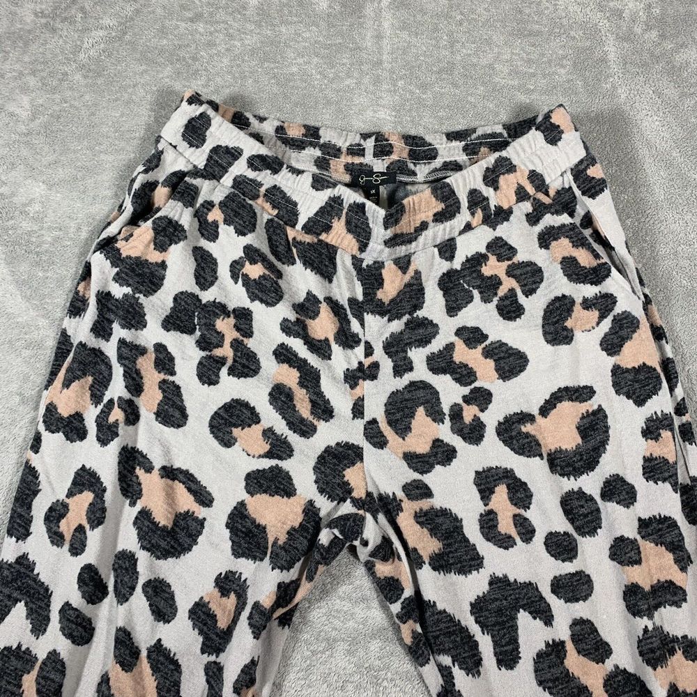 Jessica Simpson Cozy Animal Print Stretch Waist Pocket Jogger Pants Plus Size 2X - Picture 5 of 12